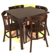 Thonet stoelen & tafel set DONKER BRUIN